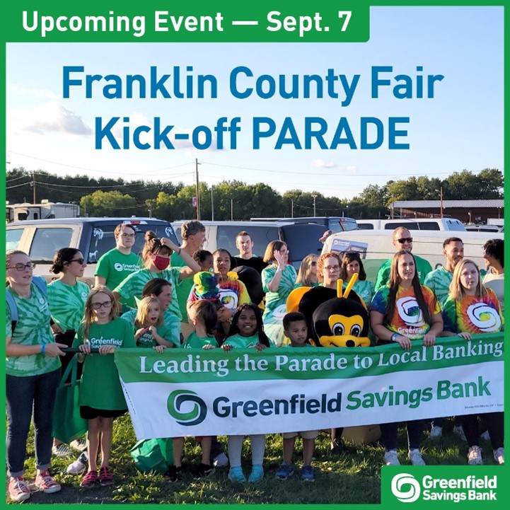 Franklin County Fair KickOff Parade Greenfield Savings Bank